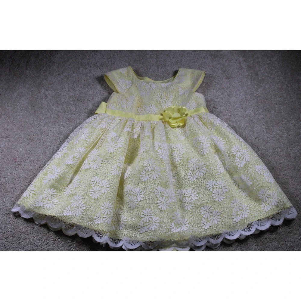 Jona Michelle Dress Girls 3T Floral Lace Overlay Spring Easter Flower‎ Occasion